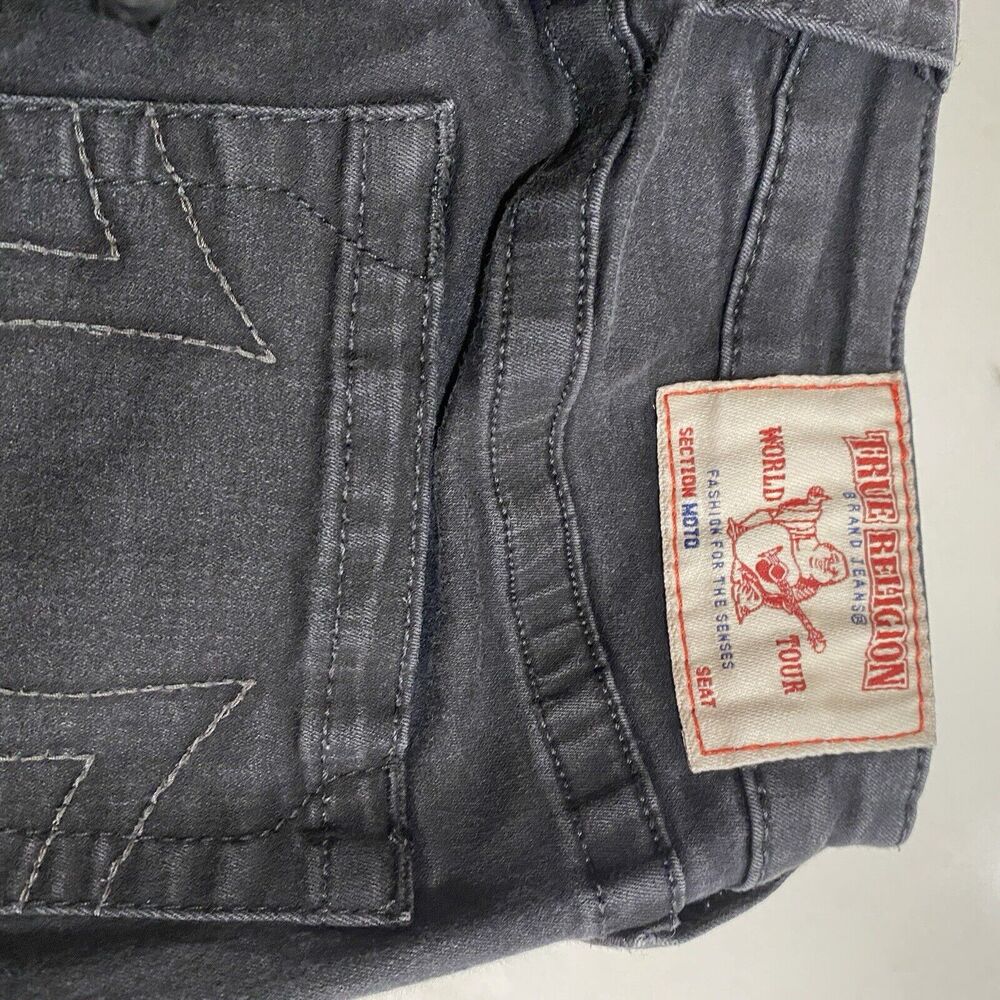 True Religion Womens 31 Moto Super Skinny Jeans Faded Black Zip Pockets Stretch - Picture 5 of 14